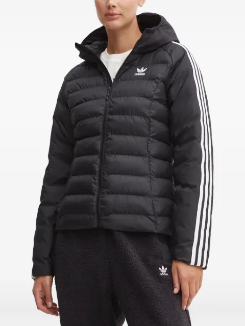 adidas three-stripe hooded puffer jacket