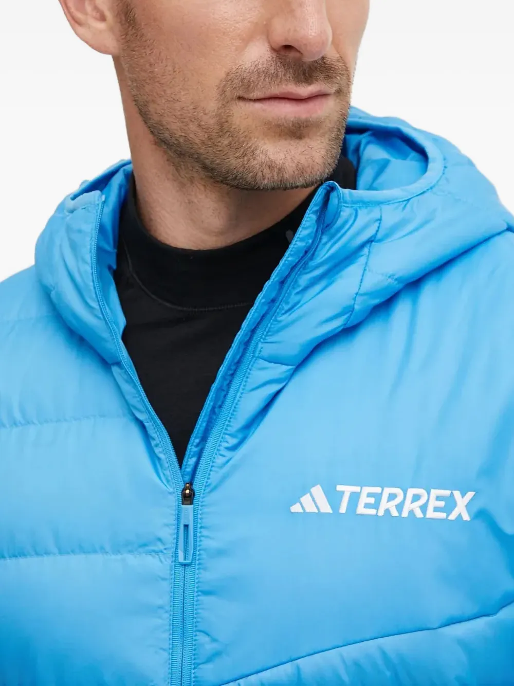 adidas Gewatteerd jack met capuchon Blauw