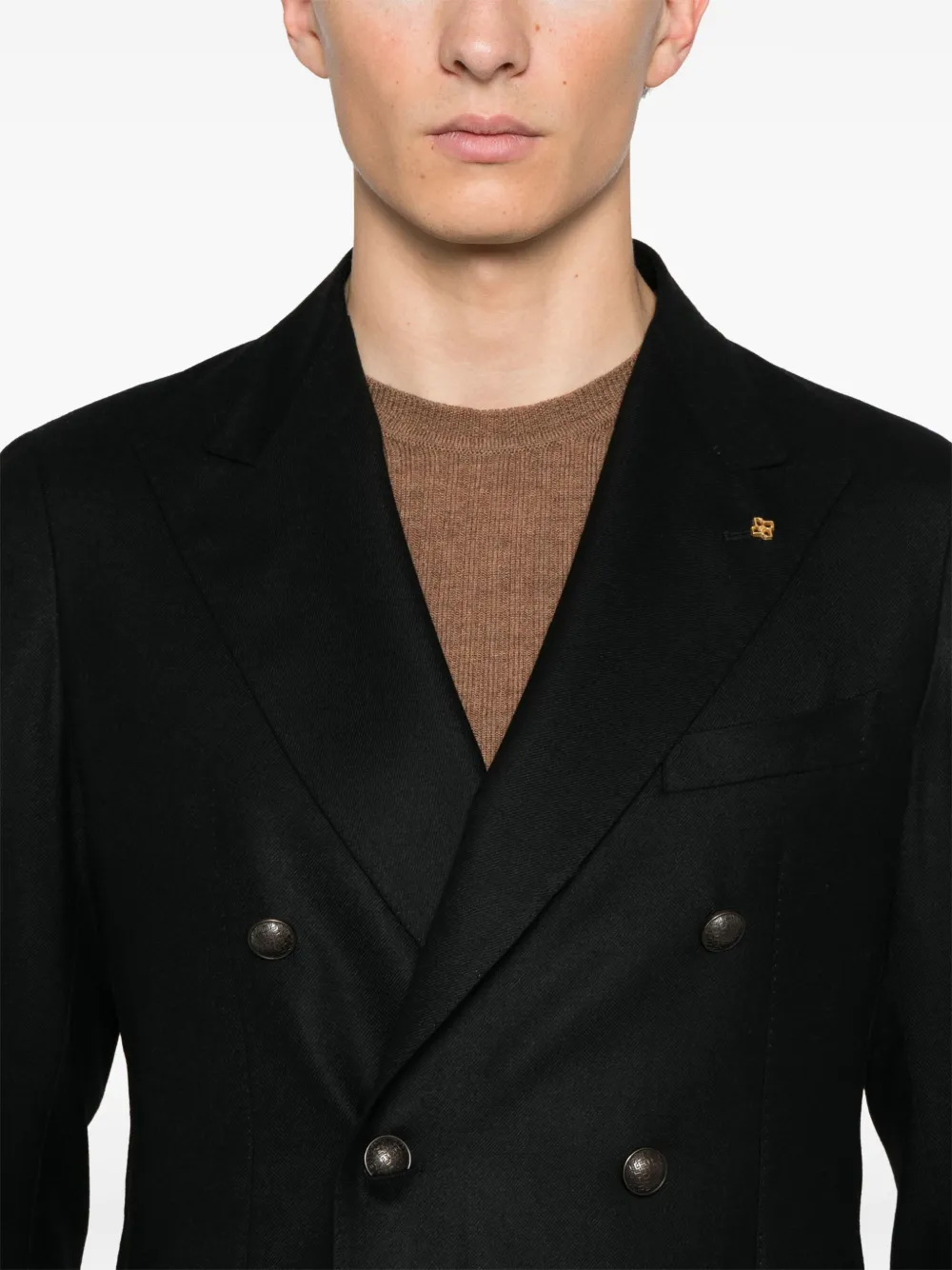 Tagliatore Blazer met broche Zwart