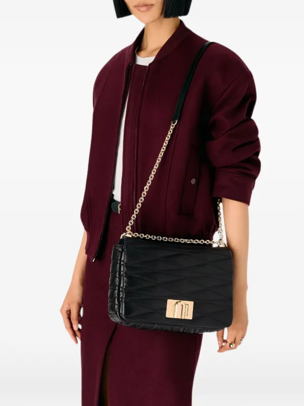 FURLA 黒 キルティング ナイロン バッグ Furla キルティング ショルダーバッグ | ブラック | FARFETCH JP