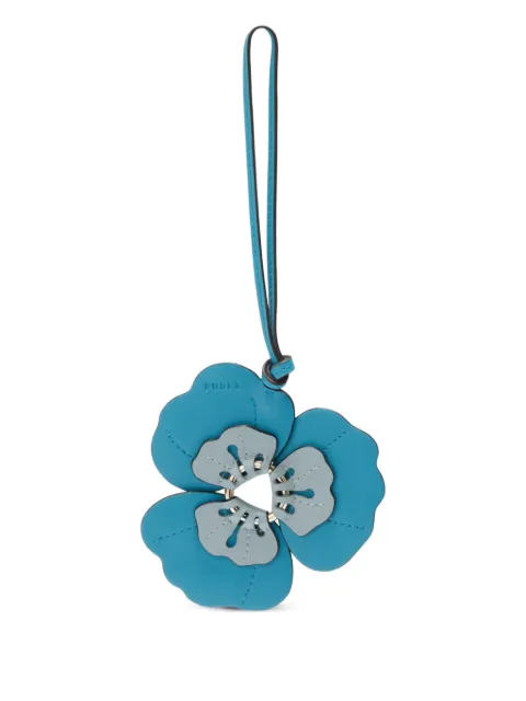 Furla Allegra flower-leather keyring
