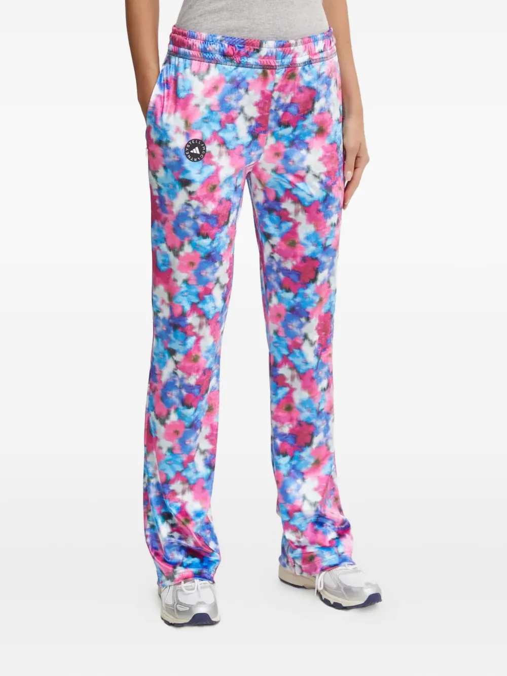 Adidas By Stella Mccartney Velour Track Pants In Black