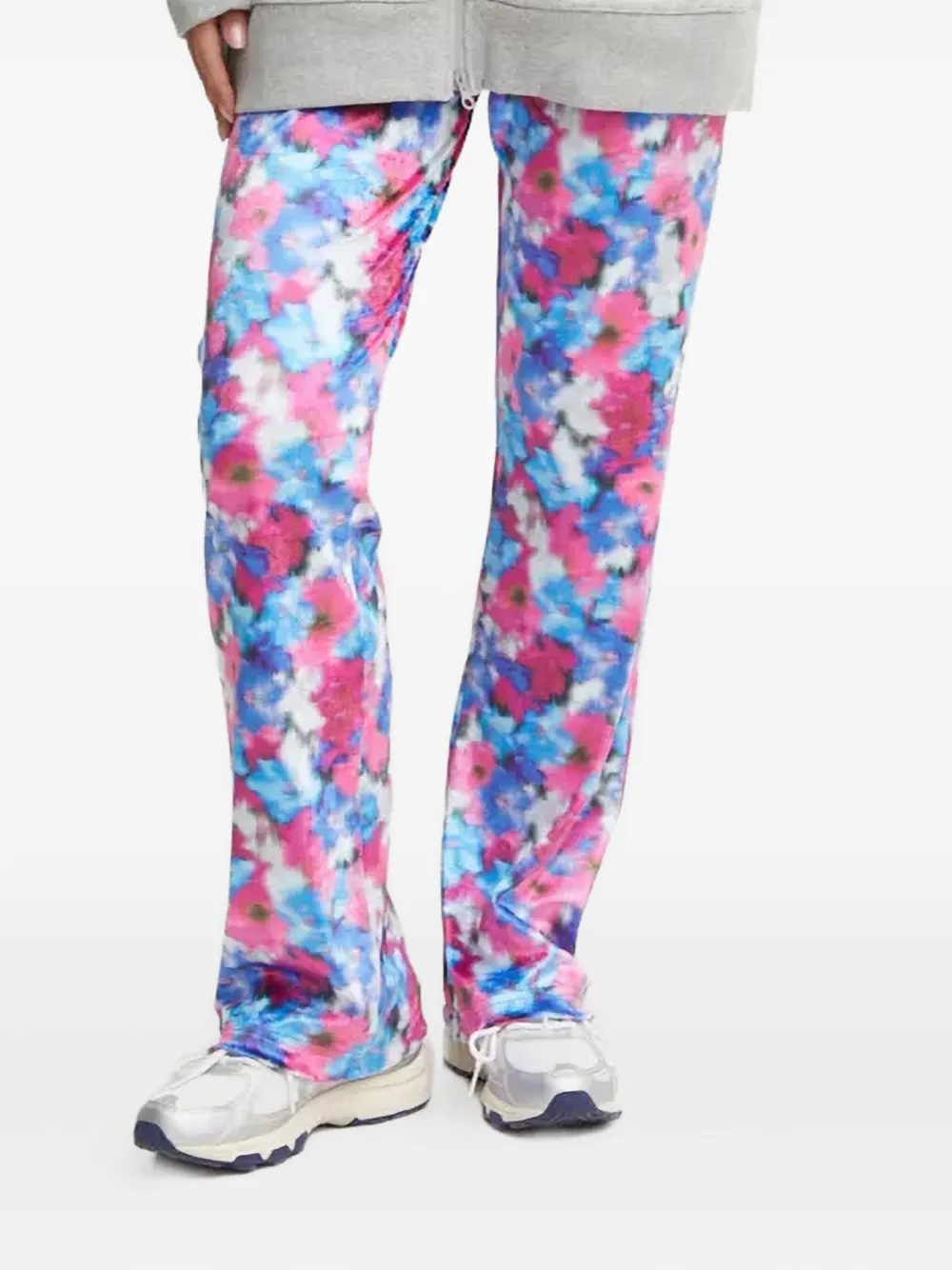 Adidas By Stella Mccartney Velour Track Pants In Black