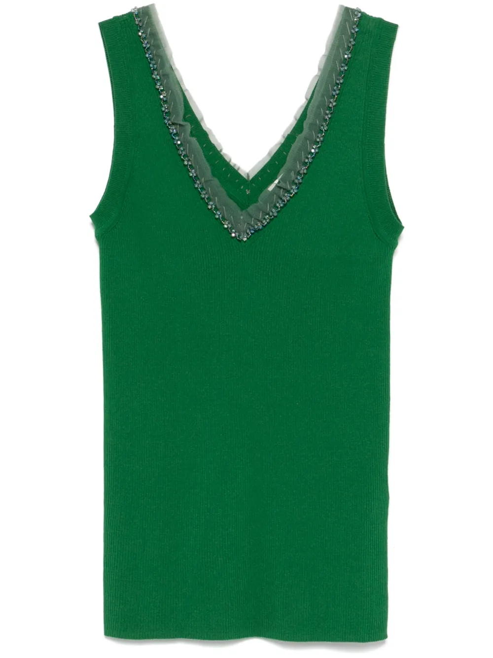 bead-embellished tank top