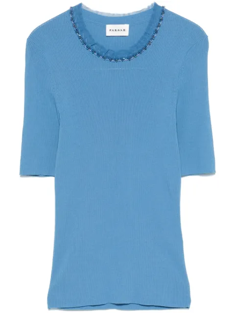 P.A.R.O.S.H. bead-embellished T-shirt