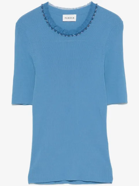 P.A.R.O.S.H. t-shirt à perles