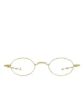 Eyepetizer Dickey oval-frame titanium glasses - Gold