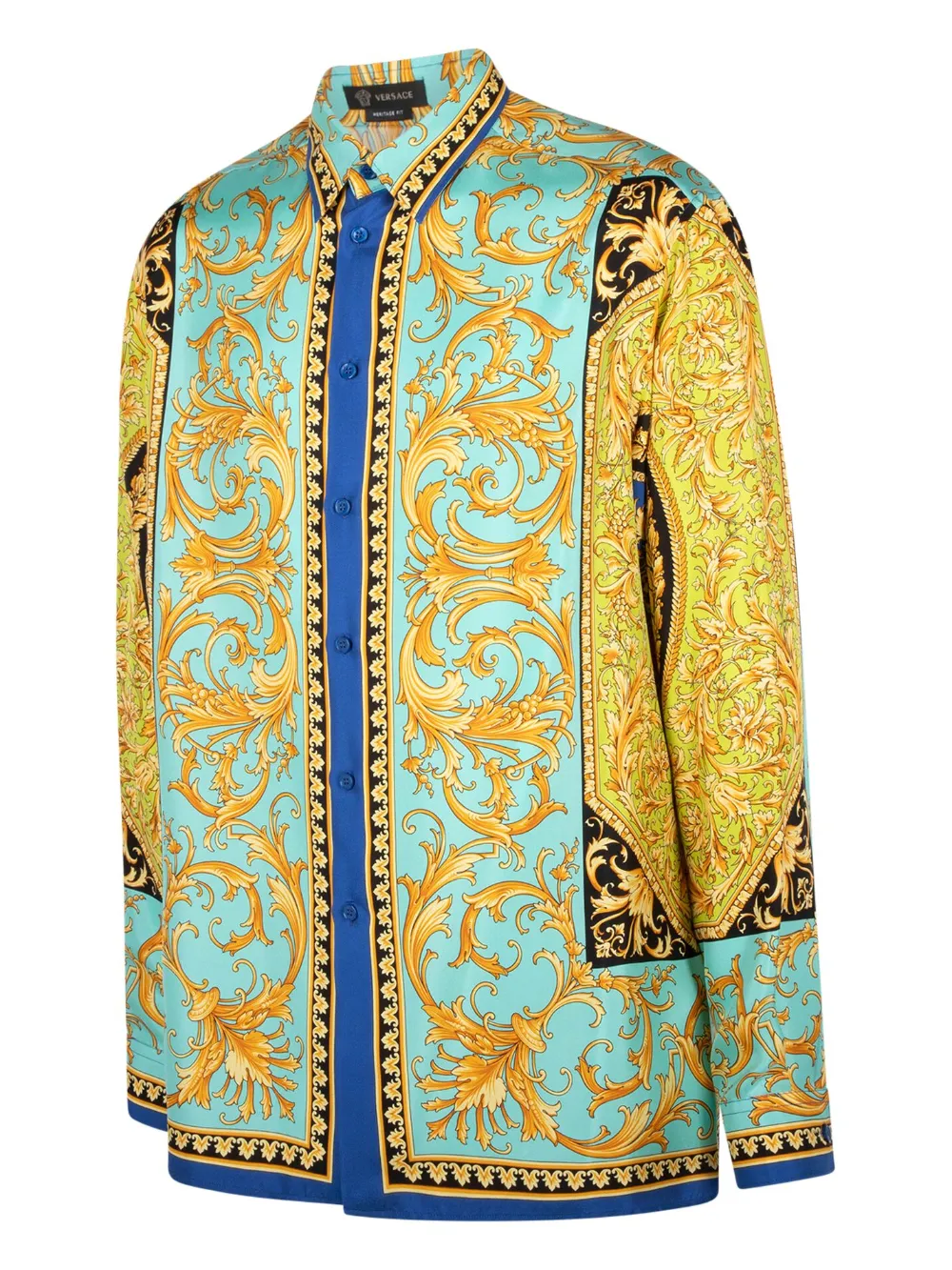Versace Overhemd met barokprint Blauw