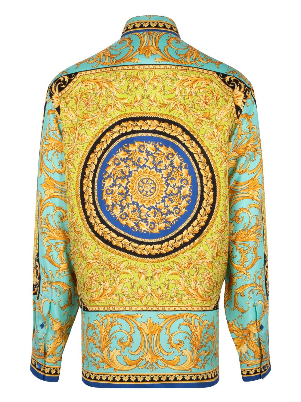 Versace Overhemd met barokprint - Blauw