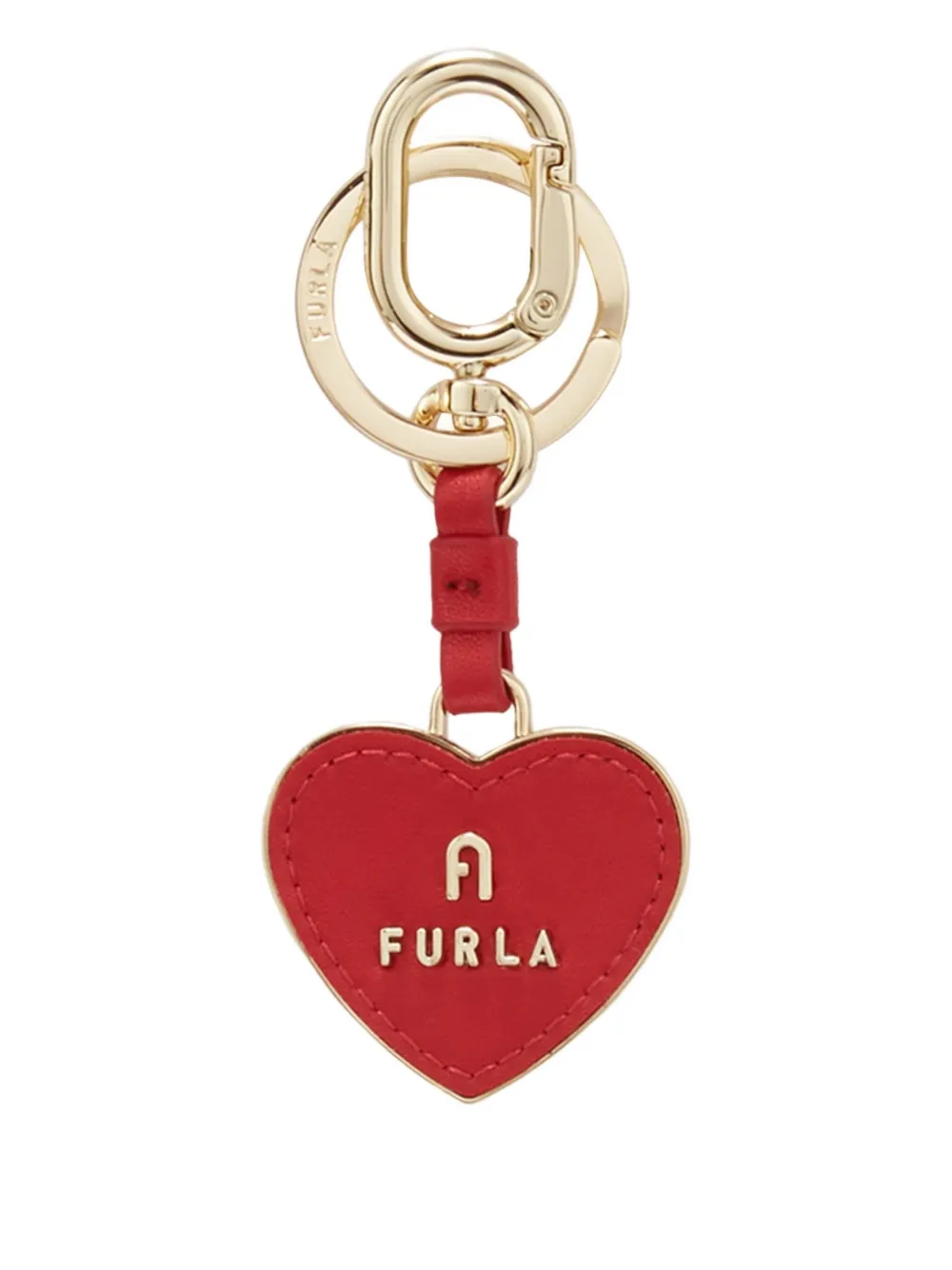 Furla Camelia Heart-shaped Keyring In Red