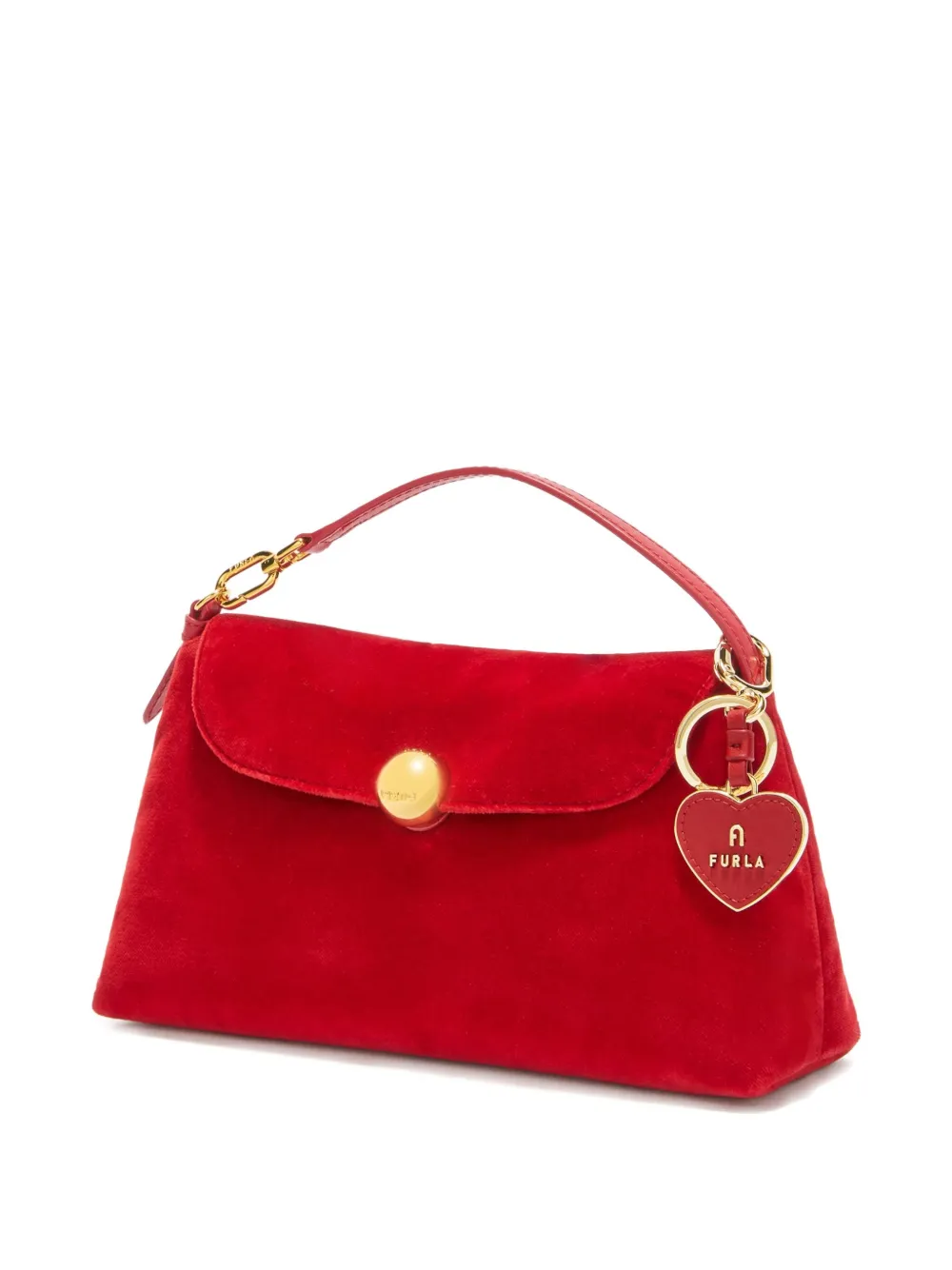 Furla Camelia Heart-shaped Keyring In Red