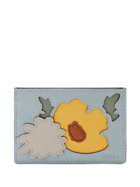 Furla floral-appliqué cardholder