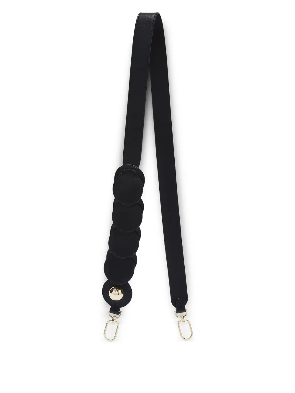 Furla Leren schouderband met applicatie Zwart