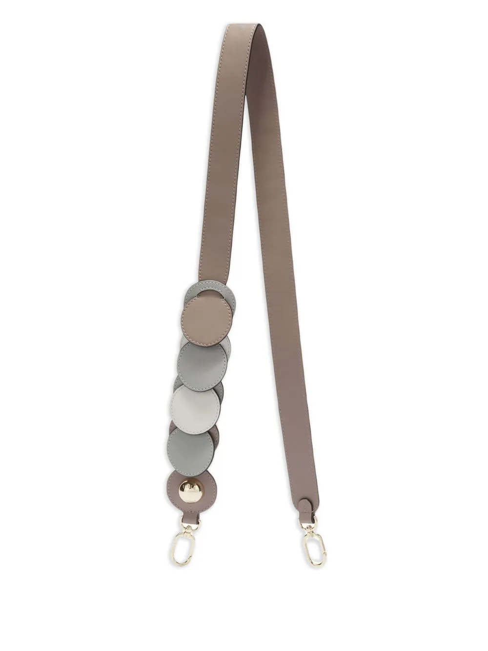 Furla Leren schouderband met applicatie Grijs