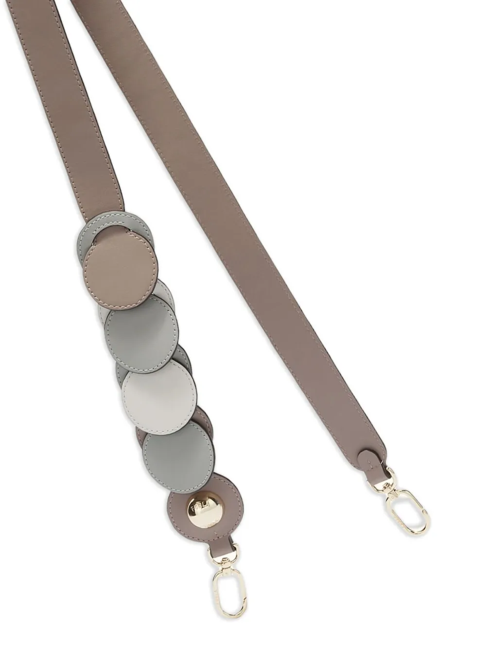 Furla Leren schouderband met applicatie Grijs