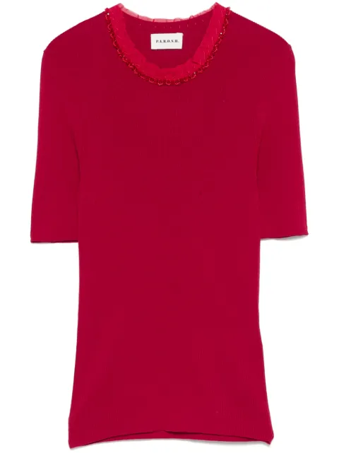 P.A.R.O.S.H. playera con detalle de cuentas
