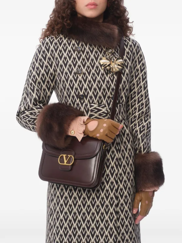 *VALENTINO* ブラウンスエード&レザー 9To5 ショルダーバッグ Valentino Garavani 9TO5 ショルダーバッグ | ブラウン