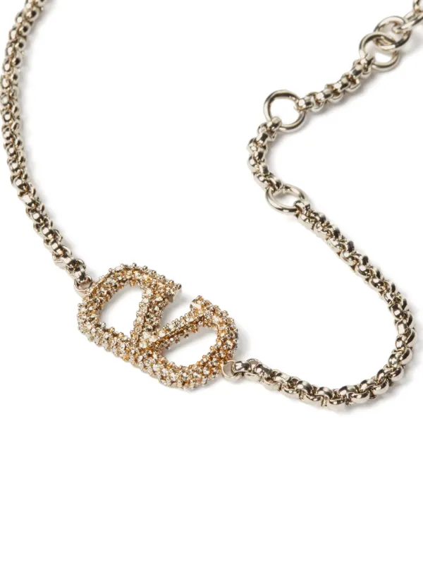 ブレスレット VALENTINO FW25 \"VLOGO SIGNATURE\" BRACELET (7W2J0F84MET CS4) Valentino Garavani Vlogo Signature Bracelet In Cotton And
