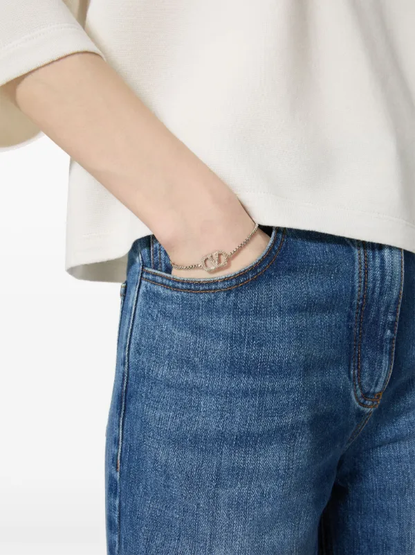 ブレスレット VALENTINO GARAVANI VLOGO SIGNATURE BRACELET Valentino V-Logo Signature Cotton Bracelet red, silver - LABELS