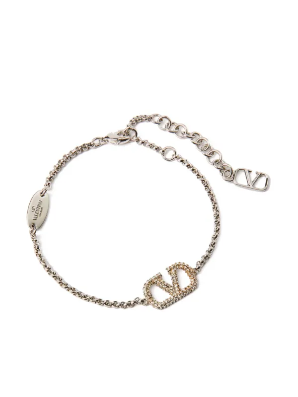 【関税＆送料込み】Valentino Garavani Vlogo Signature Brace Valentino Garavani Vlogo Signature Bracelet | Black | FARFETCH
