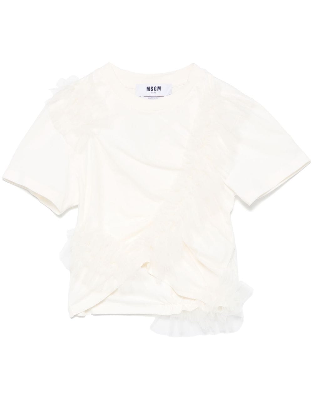 MSGM RUFFLED T-SHIRT 