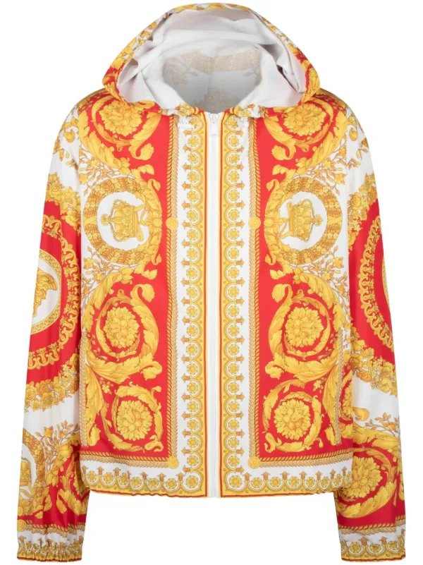 ジャケット・アウター VERSACE Baroque Hooded Zip Up Jacket VERSACE Baroque Hooded Zip Up Jacket VERSACE VERSUS Black