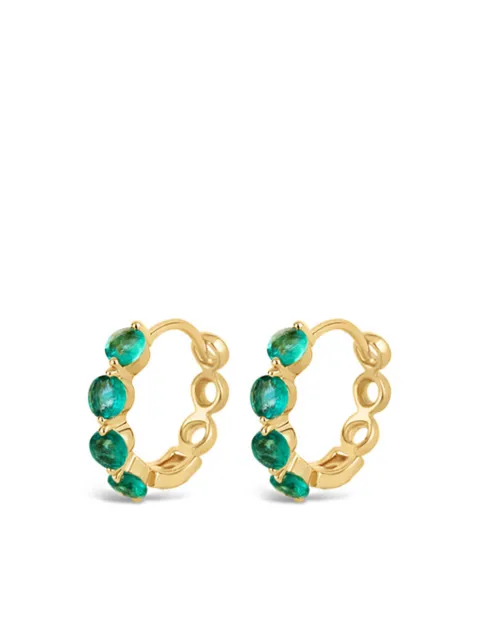 Dinny Hall 9kt recycled yellow gold Shuga emerald earrings
