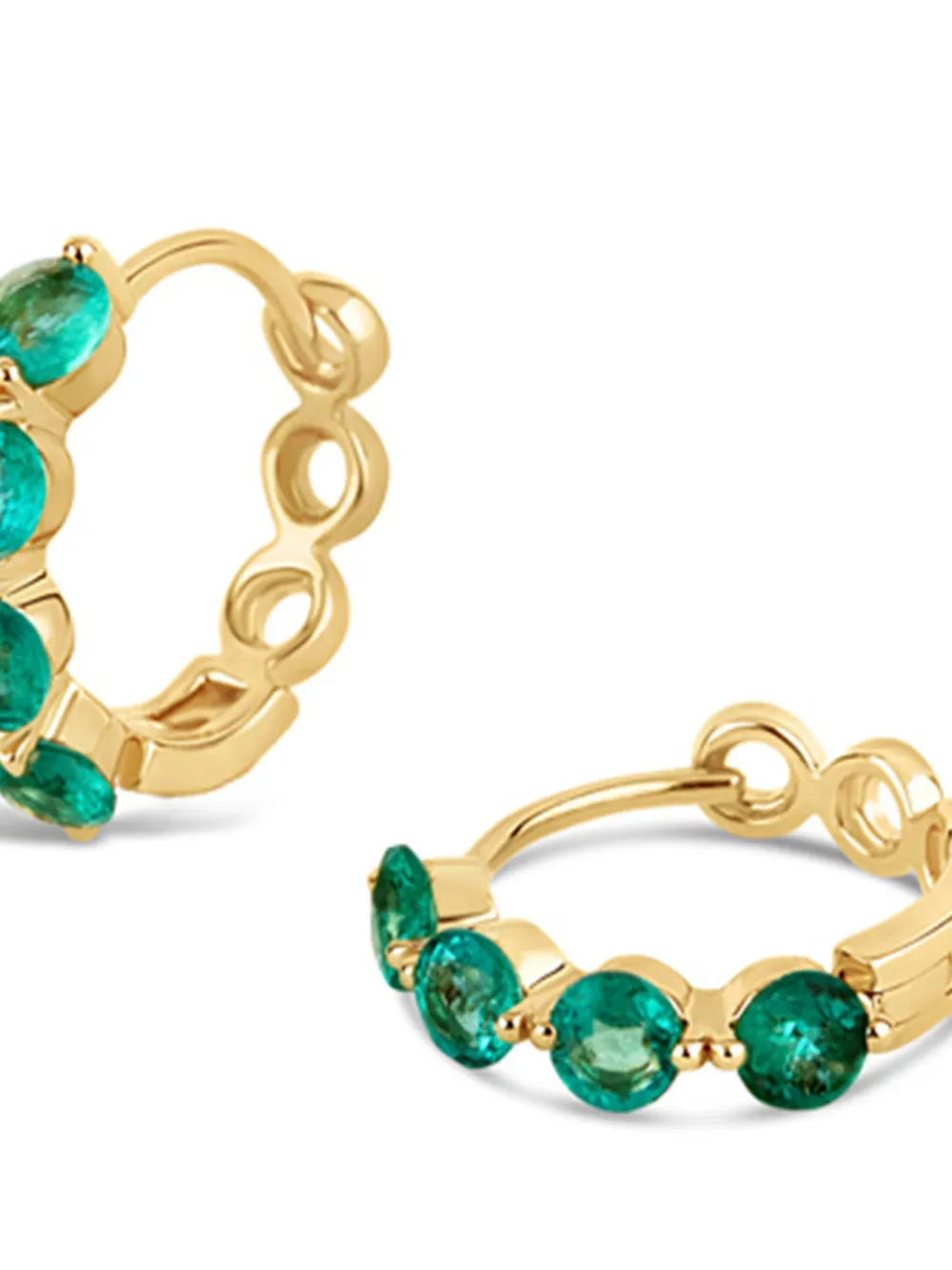 Dinny Hall aretes Shuga en oro amarillo reciclado de 9kt con esmeralda | Joyas de lujo | Image 2