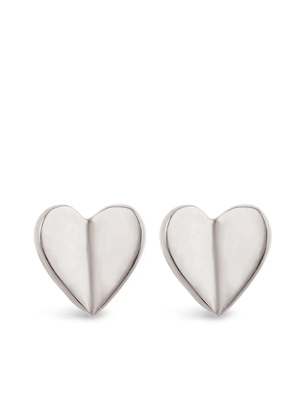 DINNY HALL BIJOU FOLDED HEART STUD EARRINGS