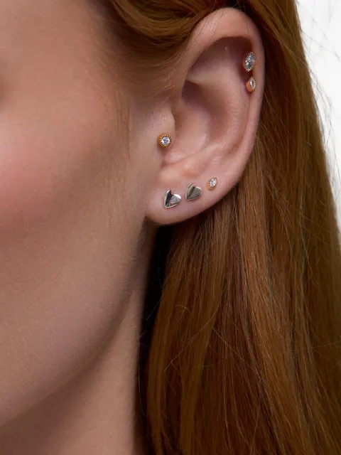Dinny Hall bijou folded heart stud earrings
