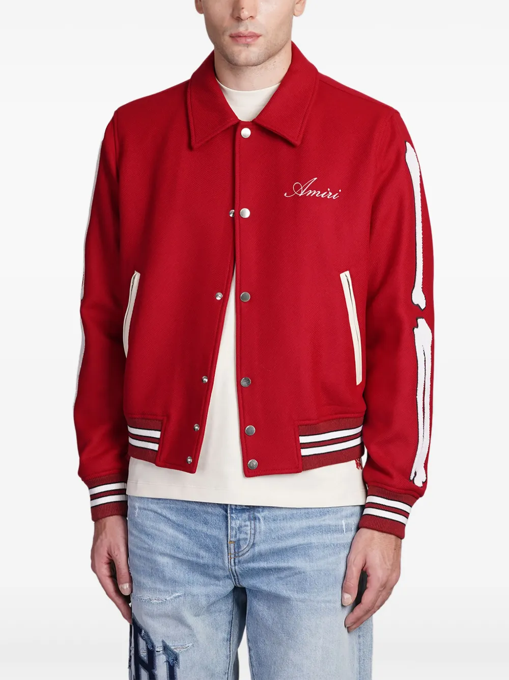 logo-at-chest bomber jacket