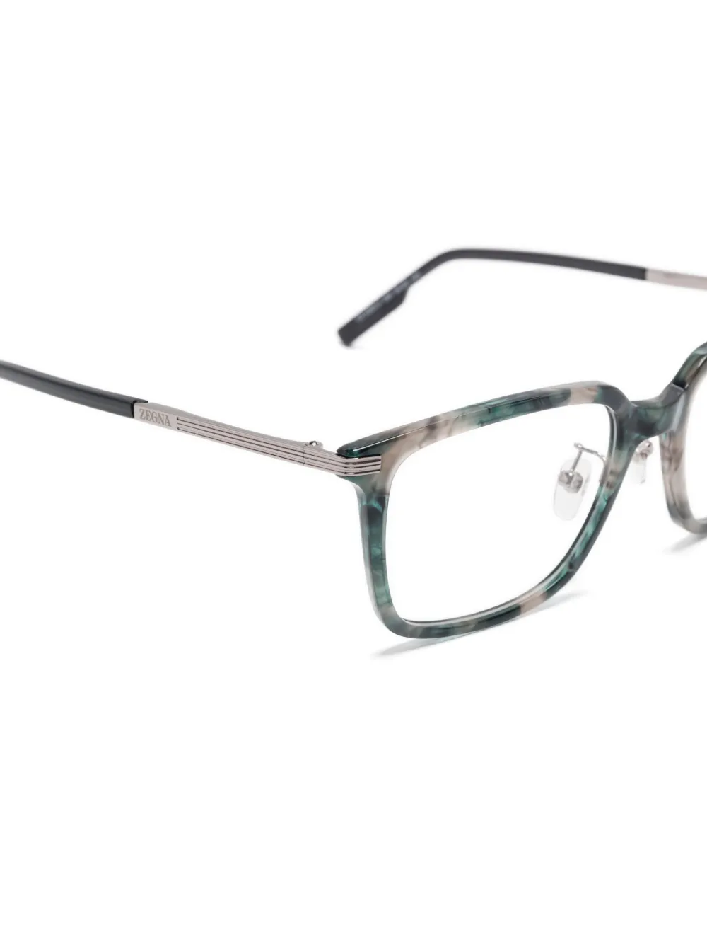 Zegna Bril met schildpadschild-design Groen
