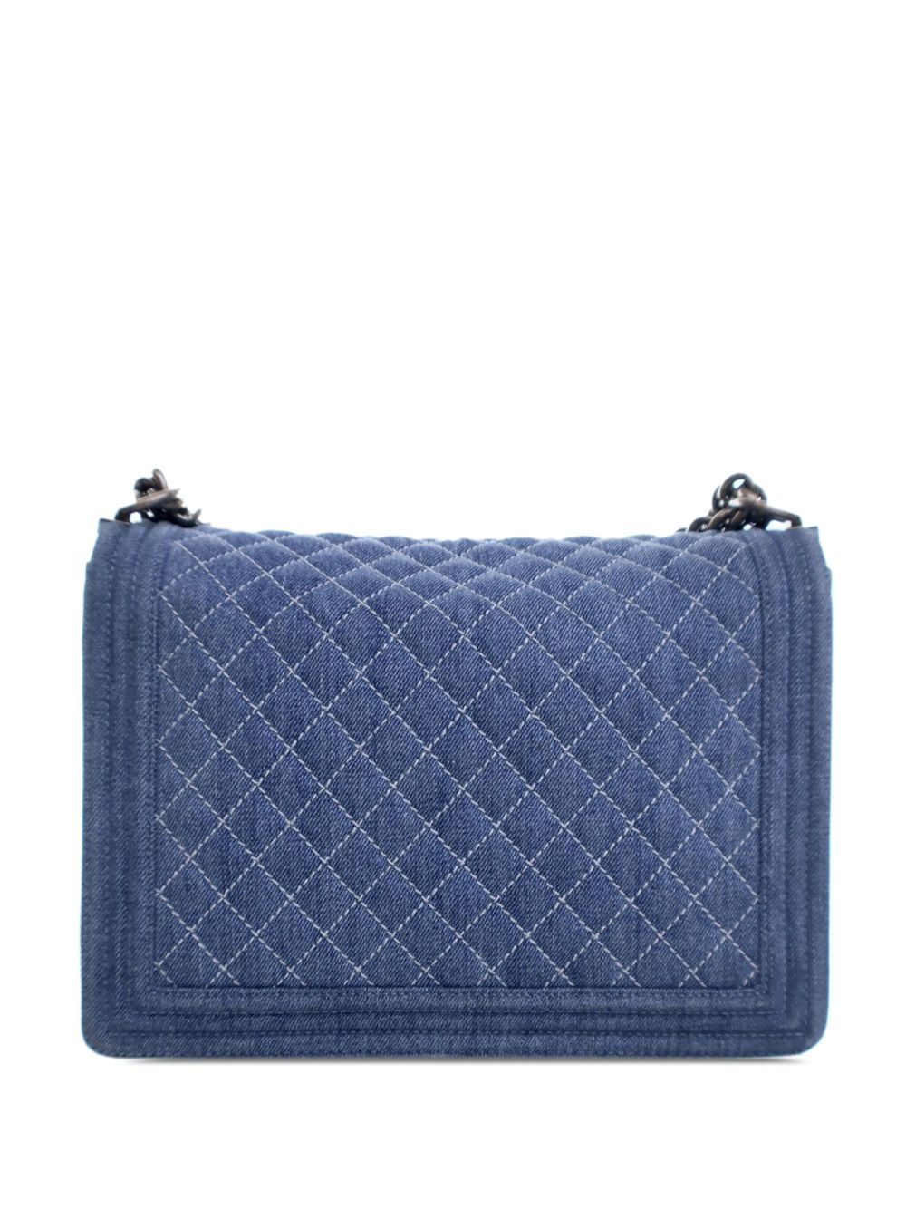 Cheap HOT SALE CHANEL 2012-2013 XL Quilted Denim Boy Flap crossbody bag Women