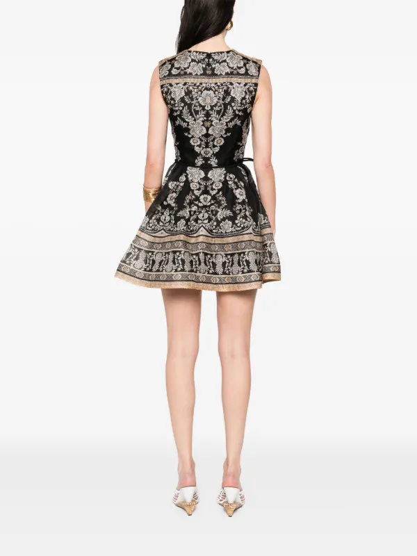 ZIMMERMANN Balance Peplum Mini Dress | Black | FARFETCH ID