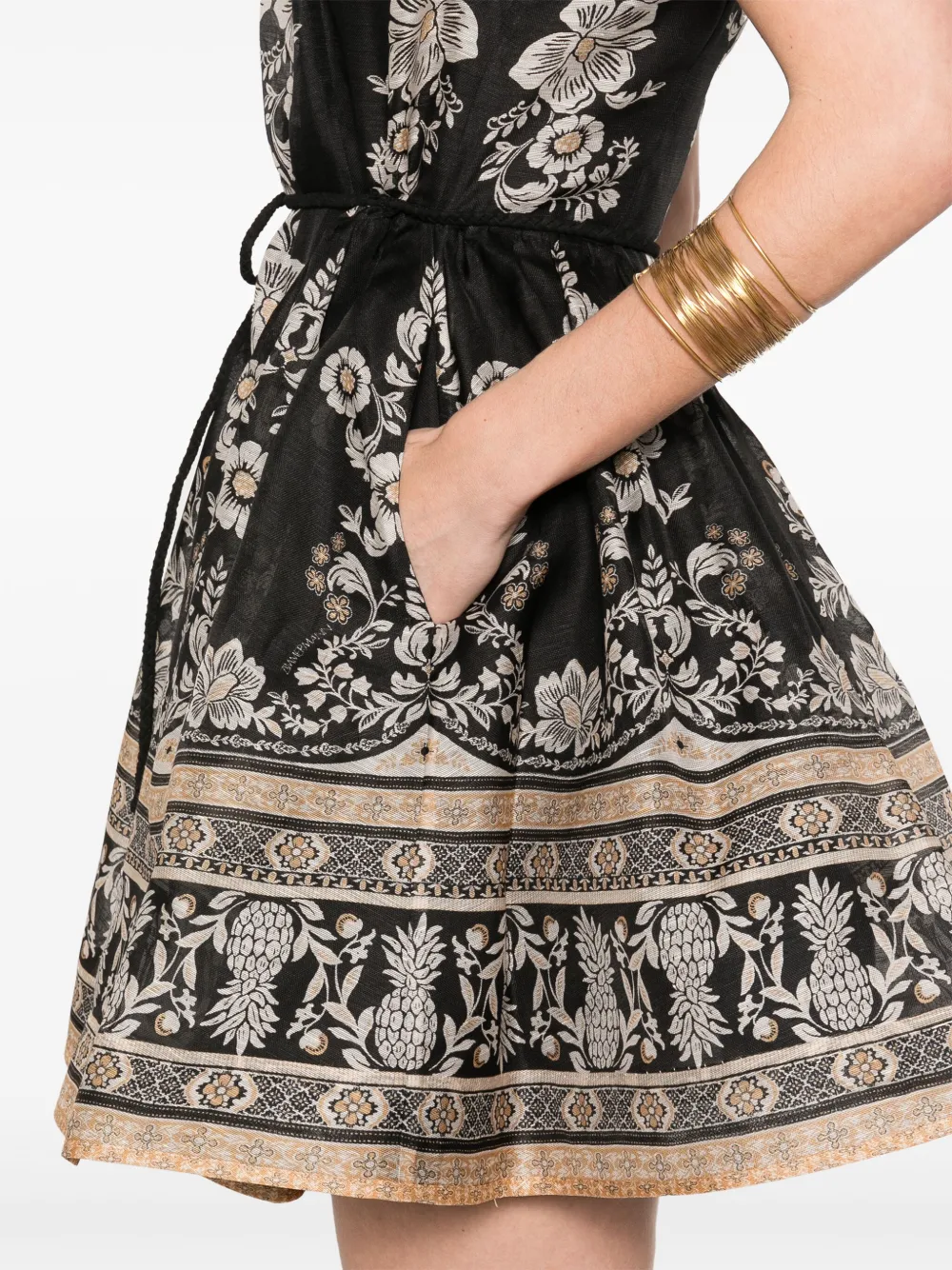 ZIMMERMANN Balance peplum mini-jurk Zwart