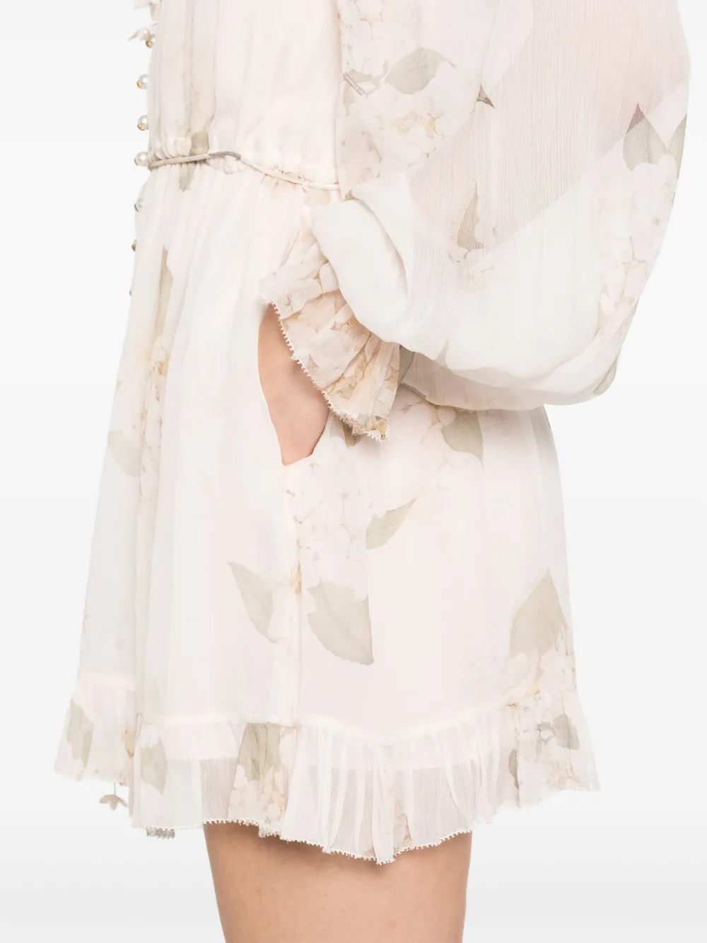 Shop Zimmermann Floral-print Playsuit In Pink