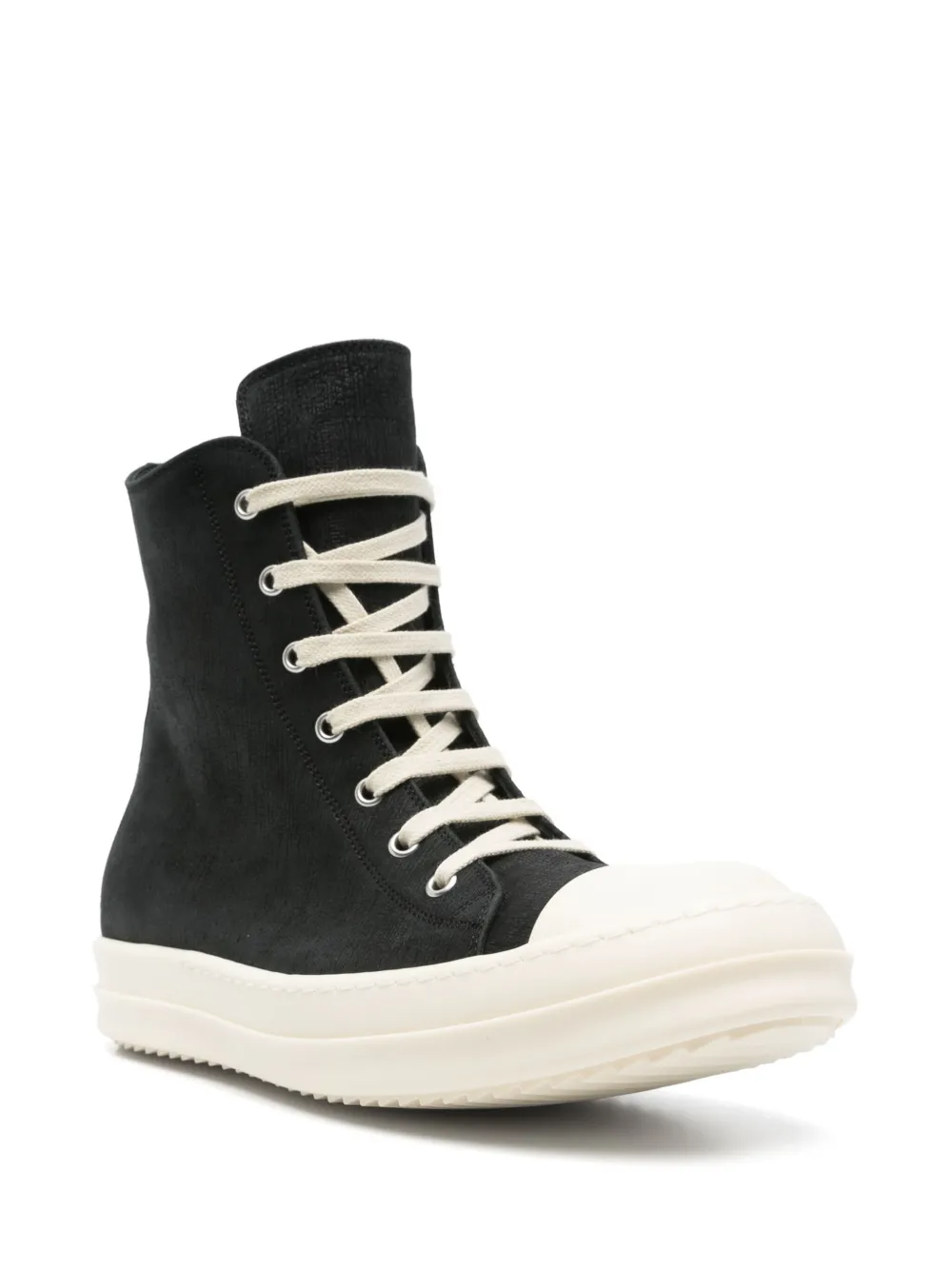 Rick Owens leather sneakers - Zwart