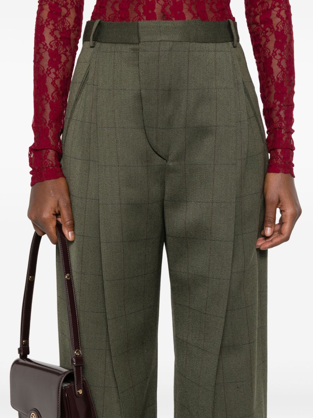 Shop Victoria Beckham Wide-leg Trousers In Green