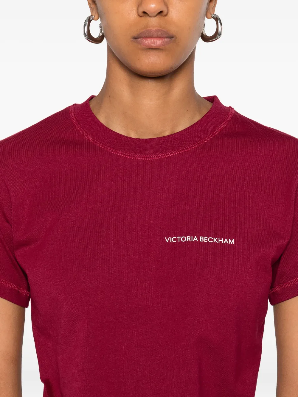 Victoria Beckham T-shirt met ronde hals Rood