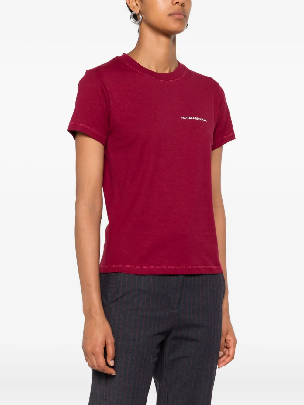 Victoria Beckham T-shirt met ronde hals Rood
