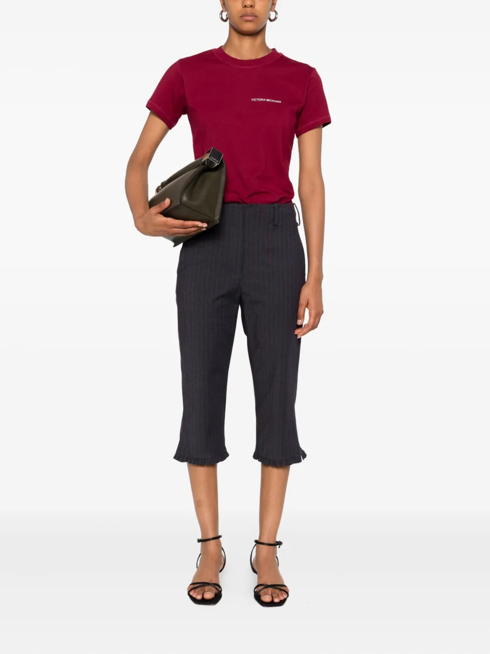 Victoria Beckham T-shirt met ronde hals Rood