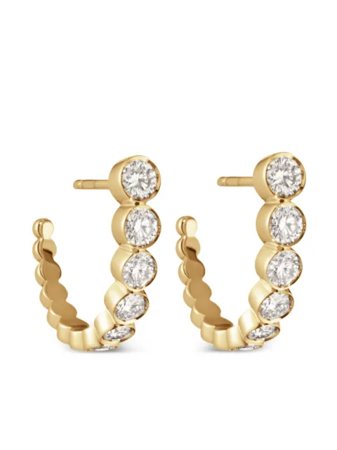 Sophie Bille Brahe 18kt yellow gold diamond hoop earrings