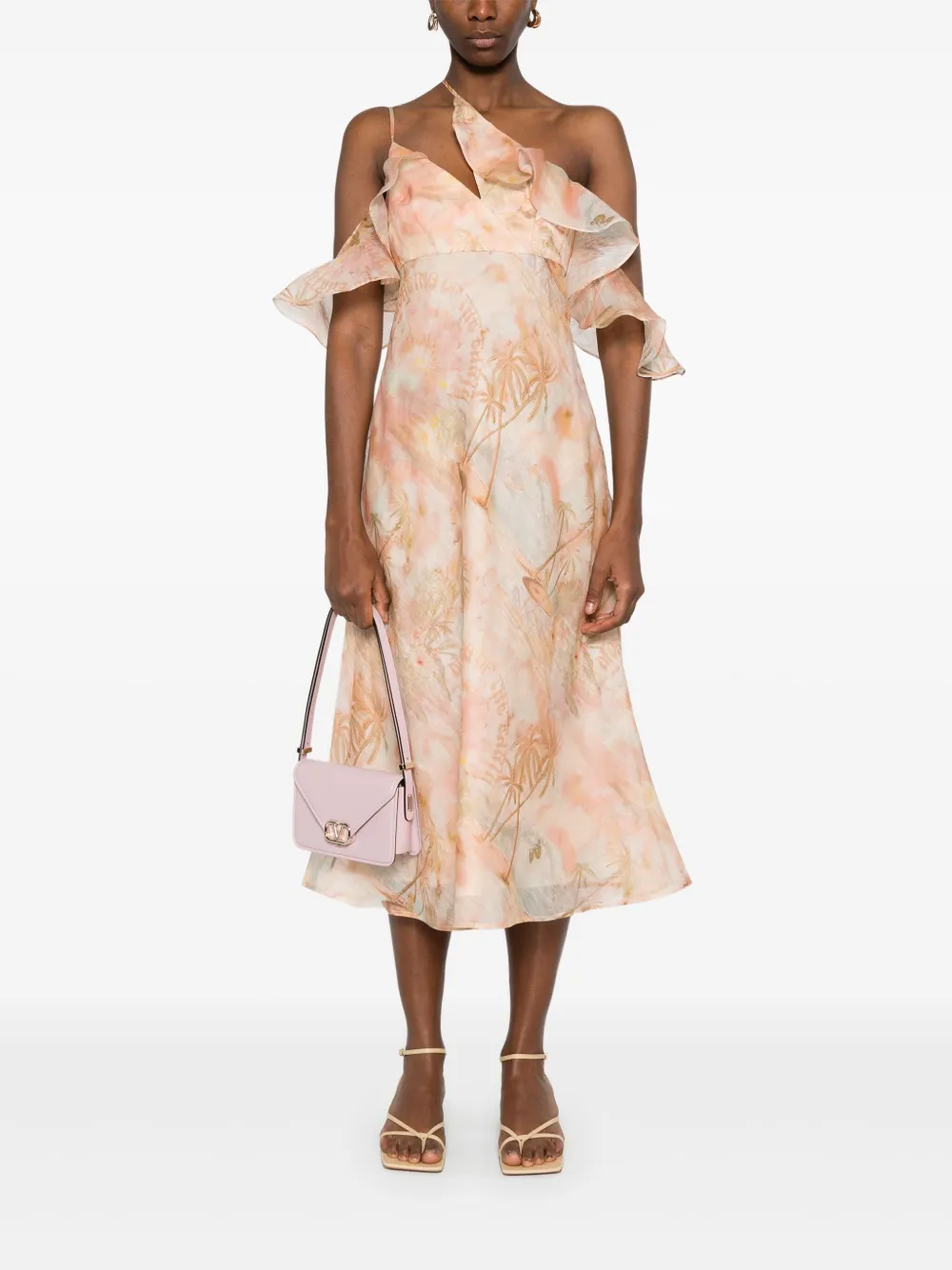 ZIMMERMANN Illuminate midi-jurk - Beige