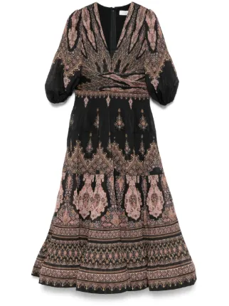 zimmermann pleated long sleeve midi dress Sunray Long Sleeve Pleated Midi Dress (Women)