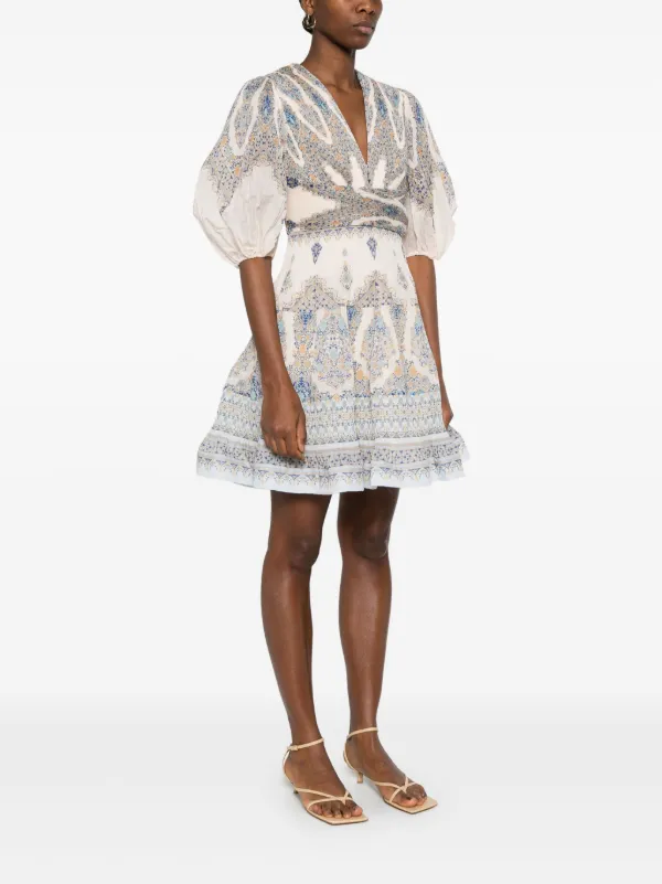 pleated mini dress zimmermann ZIMMERMANN Pleated Mini Dress | Neutrals