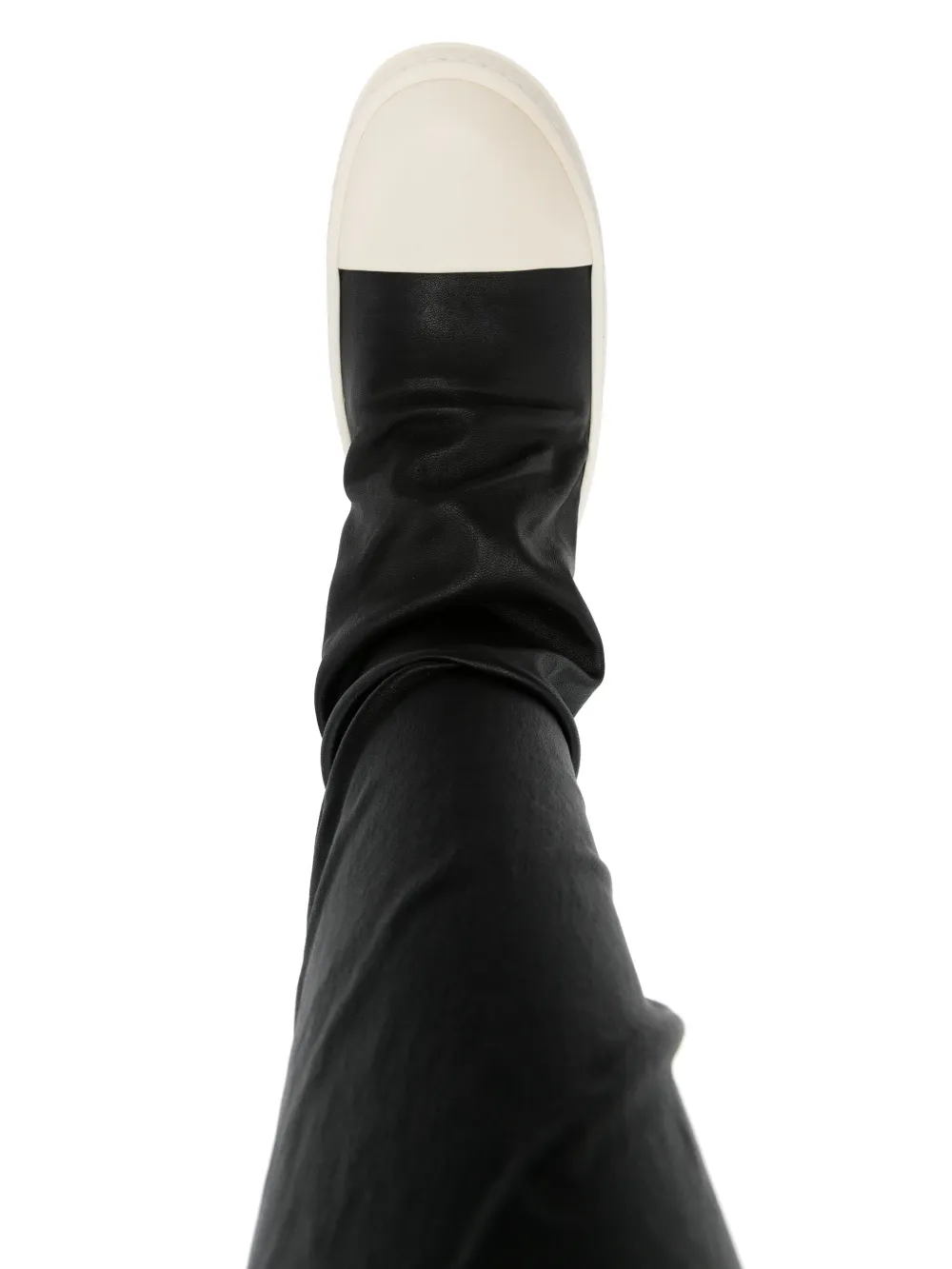 Rick Owens Black Knee-high Sneakers With Platform In Leather Woman In Black
