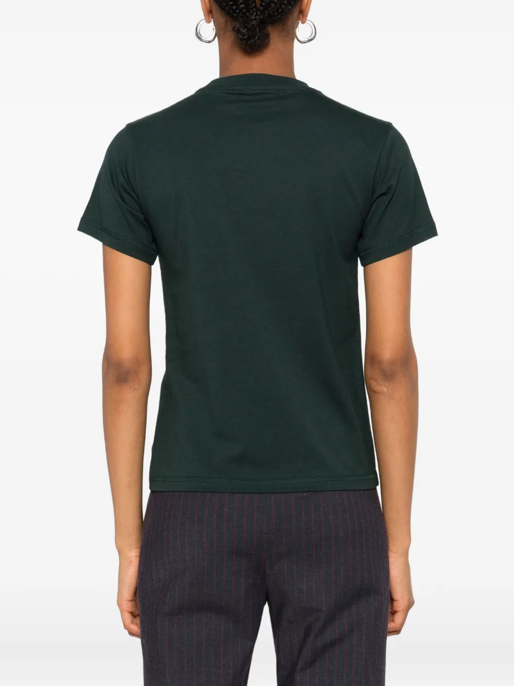 Victoria Beckham Katoenen T-shirt met geborduurd logo Groen