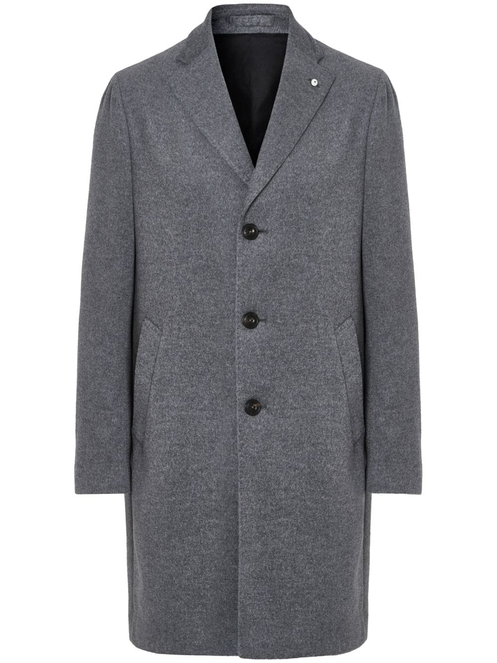 Shop Luigi Bianchi Mantova Single-breasted Coat In Grey