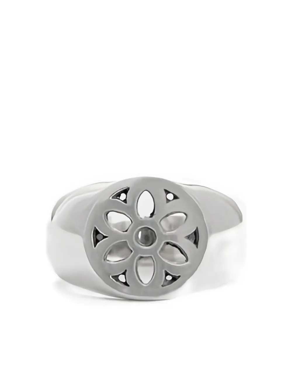 Good Art Hlywd Rosette Signet Ring In Silver