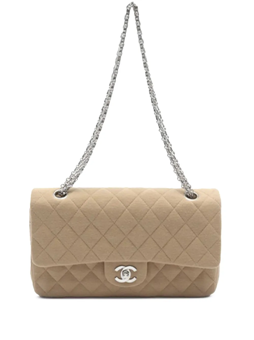 Cheap HOT SALE CHANEL 2000-2002 Medium Classic Jersey Double Flap shoulder bag Women